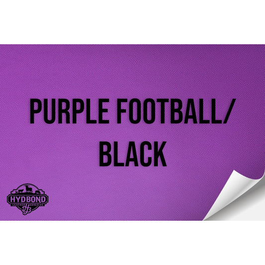 PURPLE FOOTBALL/BLACK WITH PRESS & STICK ADHESIVE HYDBOND LEATHERETTE SHEET (12"x24") ULTRAHYD®