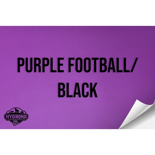 PURPLE FOOTBALL/BLACK HYDBOND VELCRO®-BACKED LEATHERETTE SHEET (12"x24") ULTRAHYD®