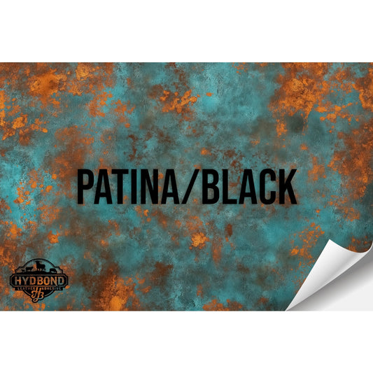 PATINA/BLACK HYDBOND VELCRO®-BACKED LEATHERETTE SHEET (12"x24") COLORFAUX UV™ ULTRAHYD™