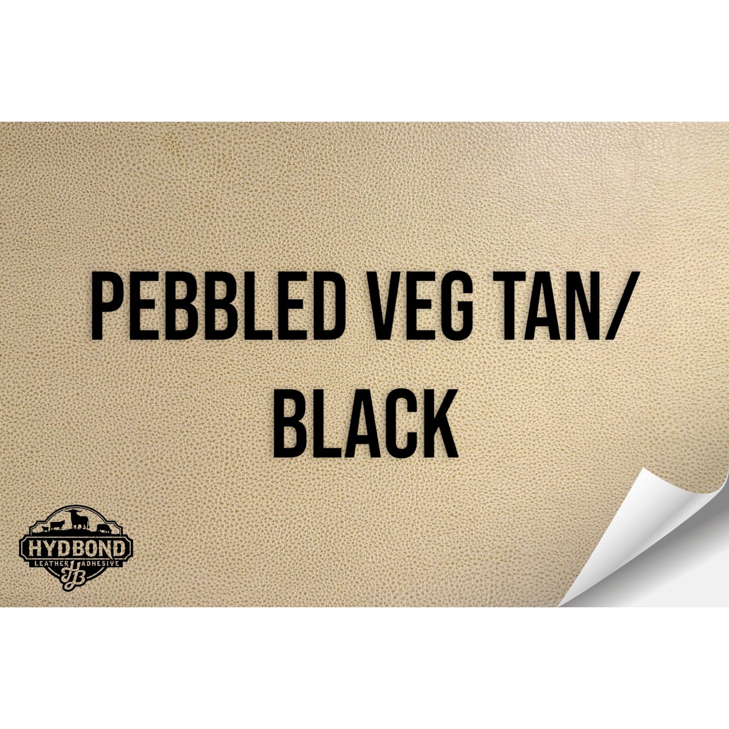 PEBBLED VEG TAN/BLACK WITH ADHESIVE HYDBOND LEATHERETTE SHEET (12"x24") ULTRAHYD®