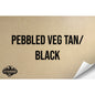 PEBBLED VEG TAN/BLACK WITH ADHESIVE HYDBOND LEATHERETTE SHEET (12"x24") ULTRAHYD®