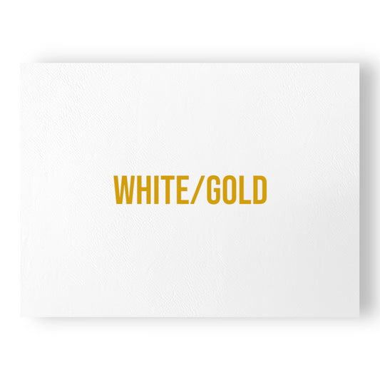 NO ADHESIVE WHITE/GOLD HYDBOND LEATHERETTE SHEET (12"x24")