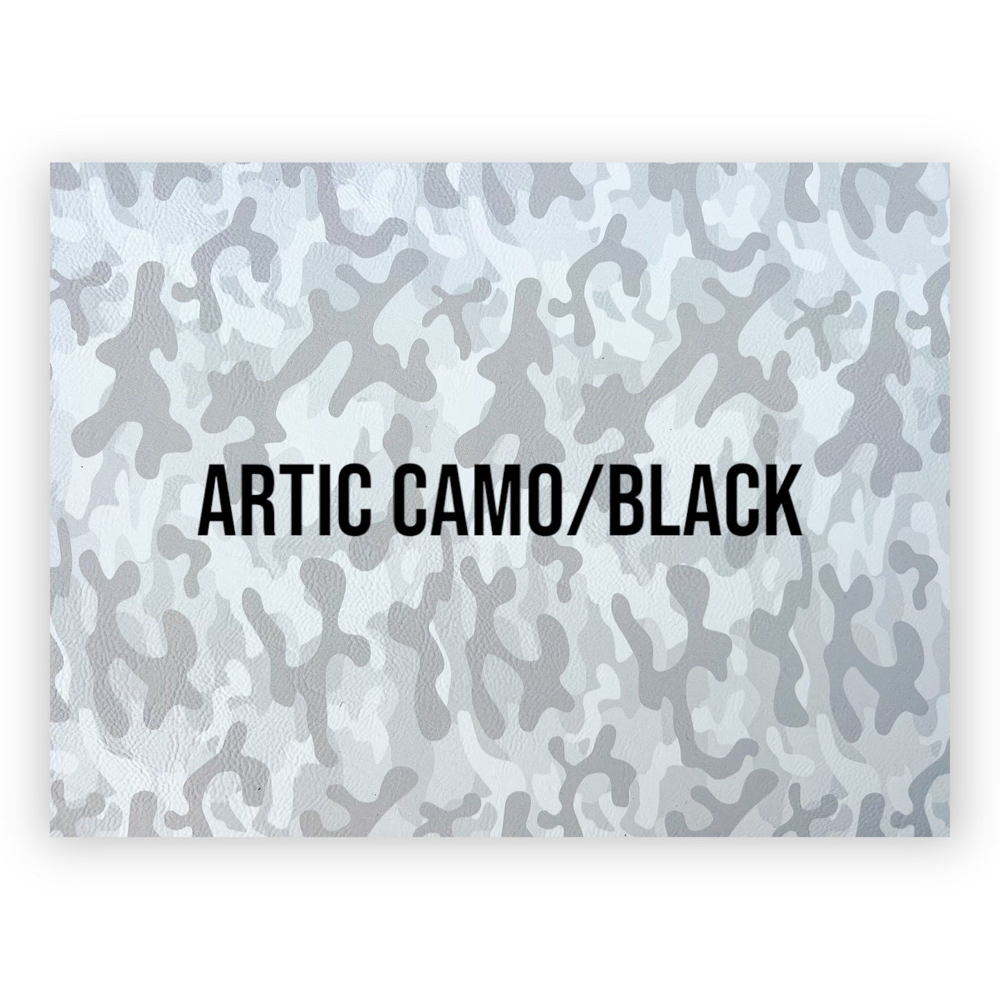 NO ADHESIVE ARTIC CAMO/BLACK LEATHERETTE SHEET (12"x24")