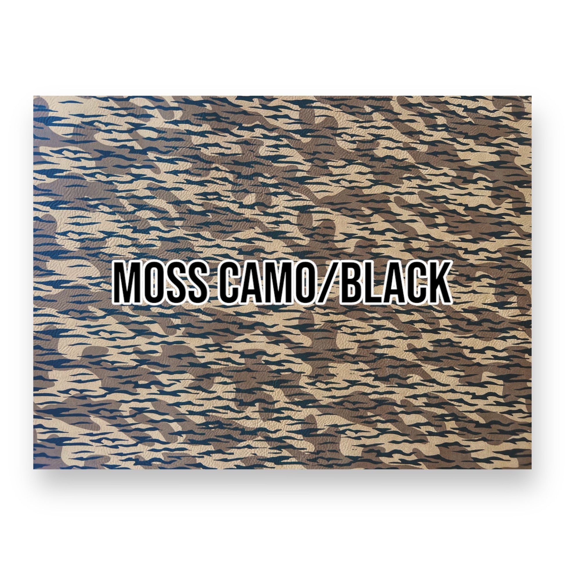 NO ADHESIVE MOSS CAMO/BLACK LEATHERETTE SHEET (12x24)