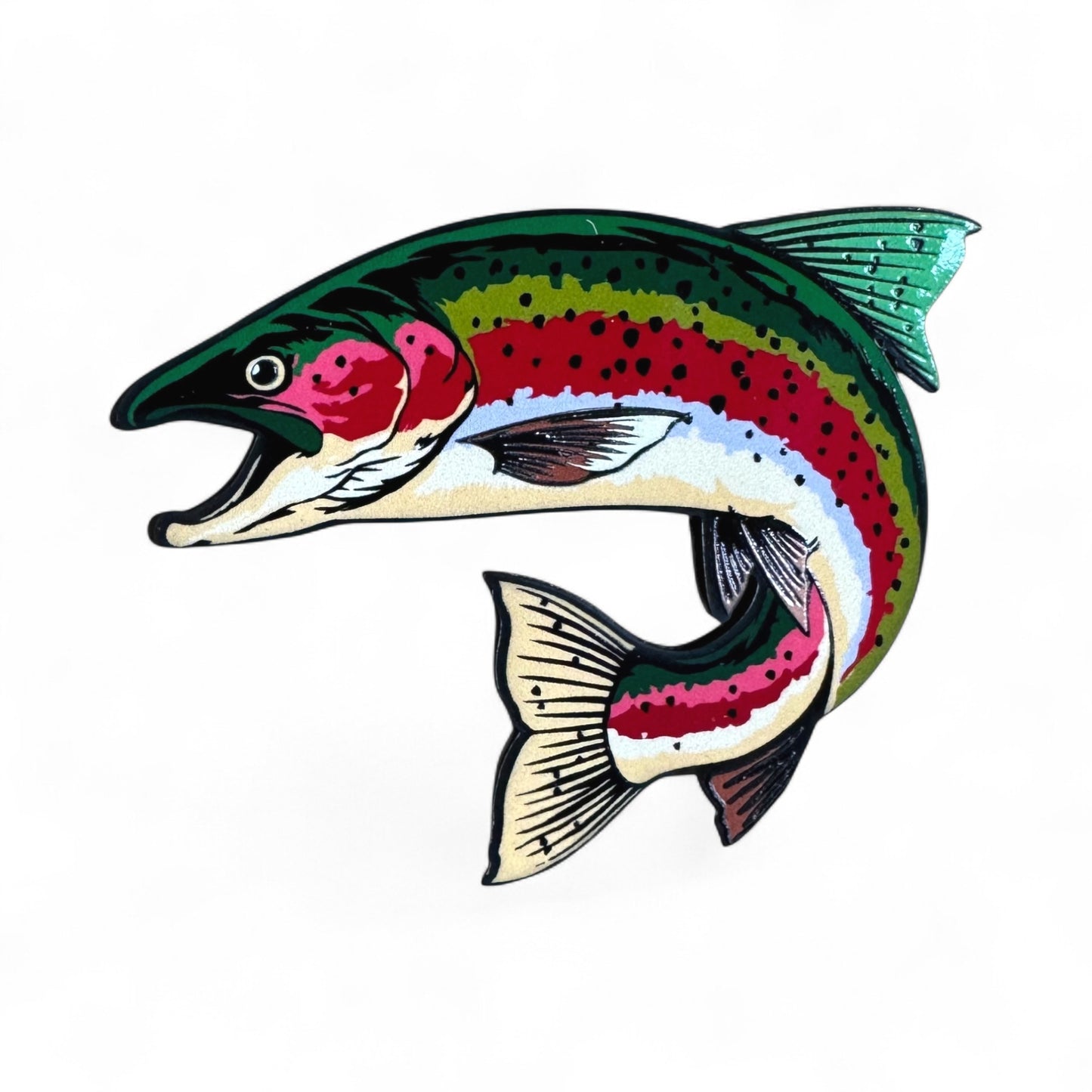 UV3D RAINBOW TROUT WITH ADHESIVE-PRESS READY PATCH-2.5"x1.75"