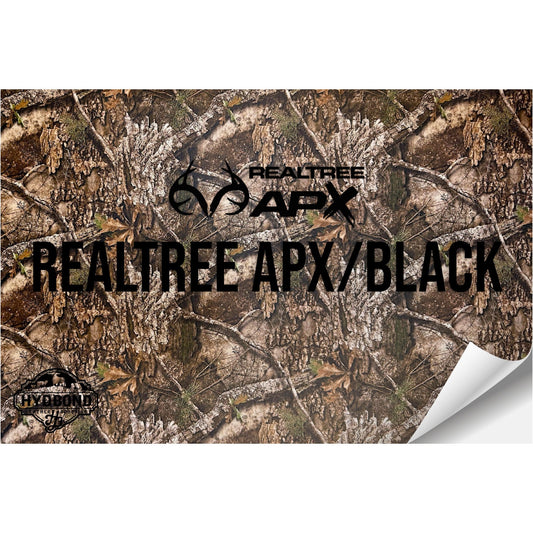 REALTREE APX®/BLACK WITH PRESS & STICK ADHESIVE HYDBOND LEATHERETTE SHEET (12"x24") ULTRAHYD®