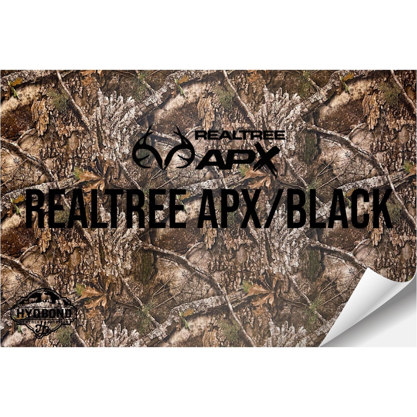 REALTREE APX®/BLACK HYDBOND VELCRO®-BACKED LEATHERETTE SHEET (12"x24") ULTRAHYD®