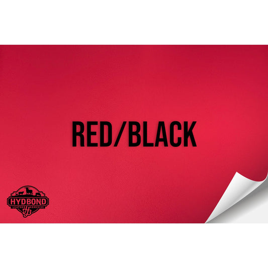 RED/BLACK WITH PRESS & STICK ADHESIVE HYDBOND LEATHERETTE SHEET (12"x24") STANDARD