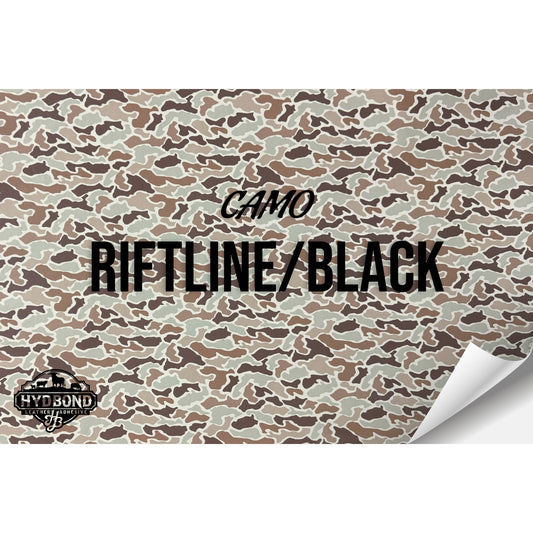 RIFTLINE CAMO/BLACK WITH ADHESIVE HYDBOND LEATHERETTE SHEET (12"x24") ULTRAHYD®
