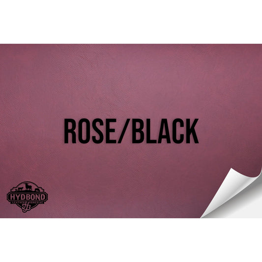 ROSE/BLACK WITH PRESS & STICK ADHESIVE HYDBOND LEATHERETTE SHEET (12"x24") STANDARD
