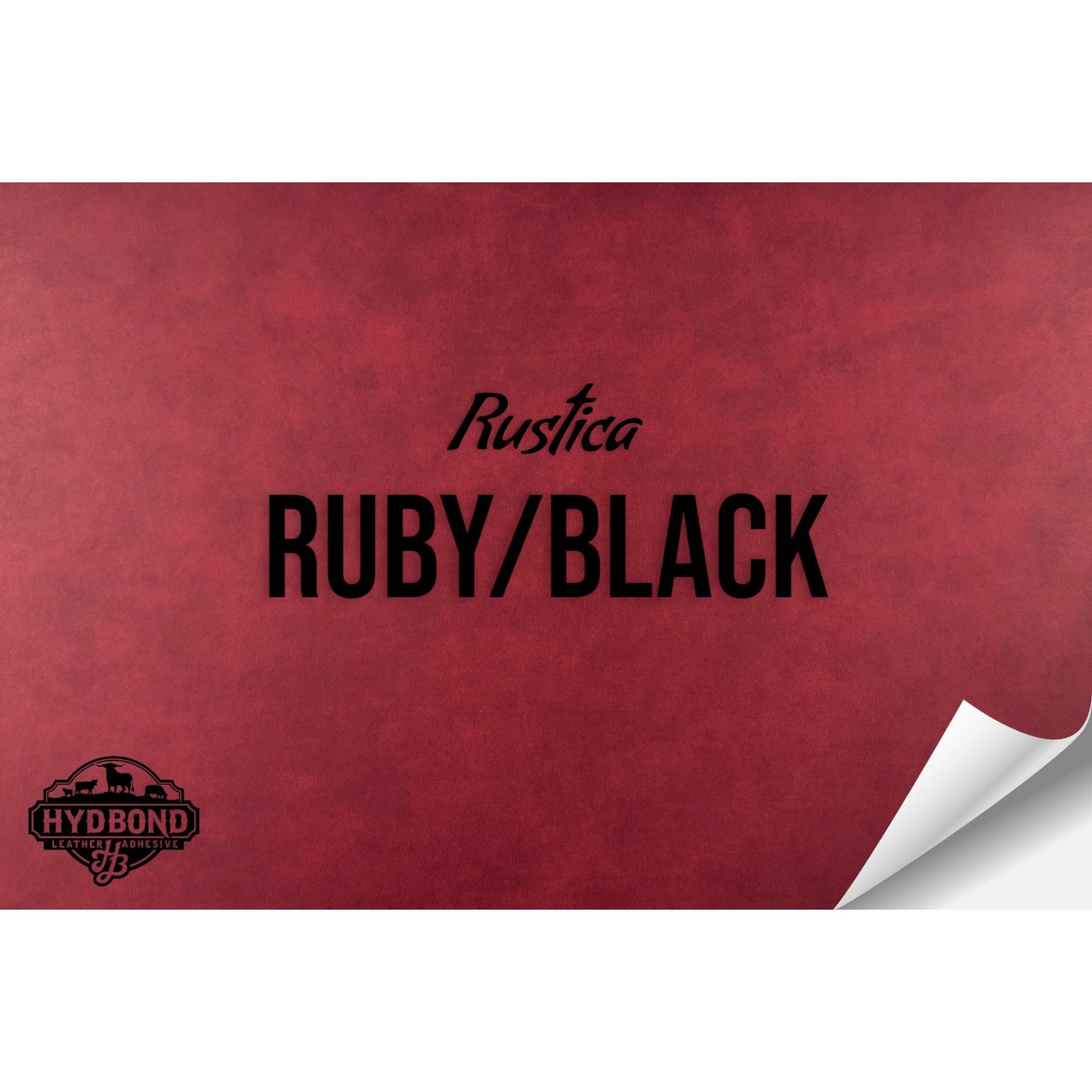 RUSTICA RUBY/BLACK HYDBOND VELCRO®-BACKED LEATHERETTE SHEET (12"x24") ULTRAHYD®