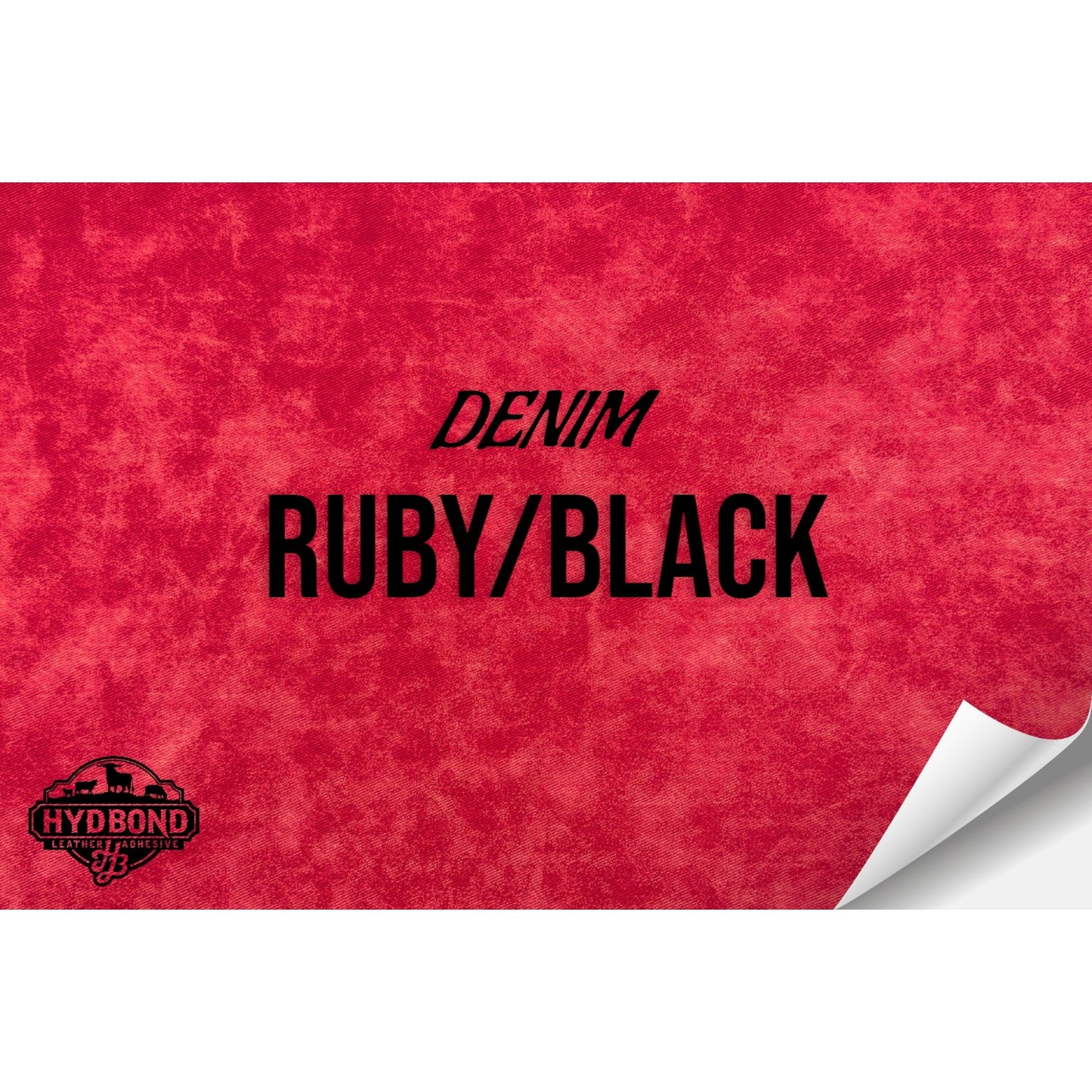 RUBY DENIM/BLACK WITH PRESS & STICK ADHESIVE HYDBOND LEATHERETTE SHEET (12"x24") ULTRAHYD®