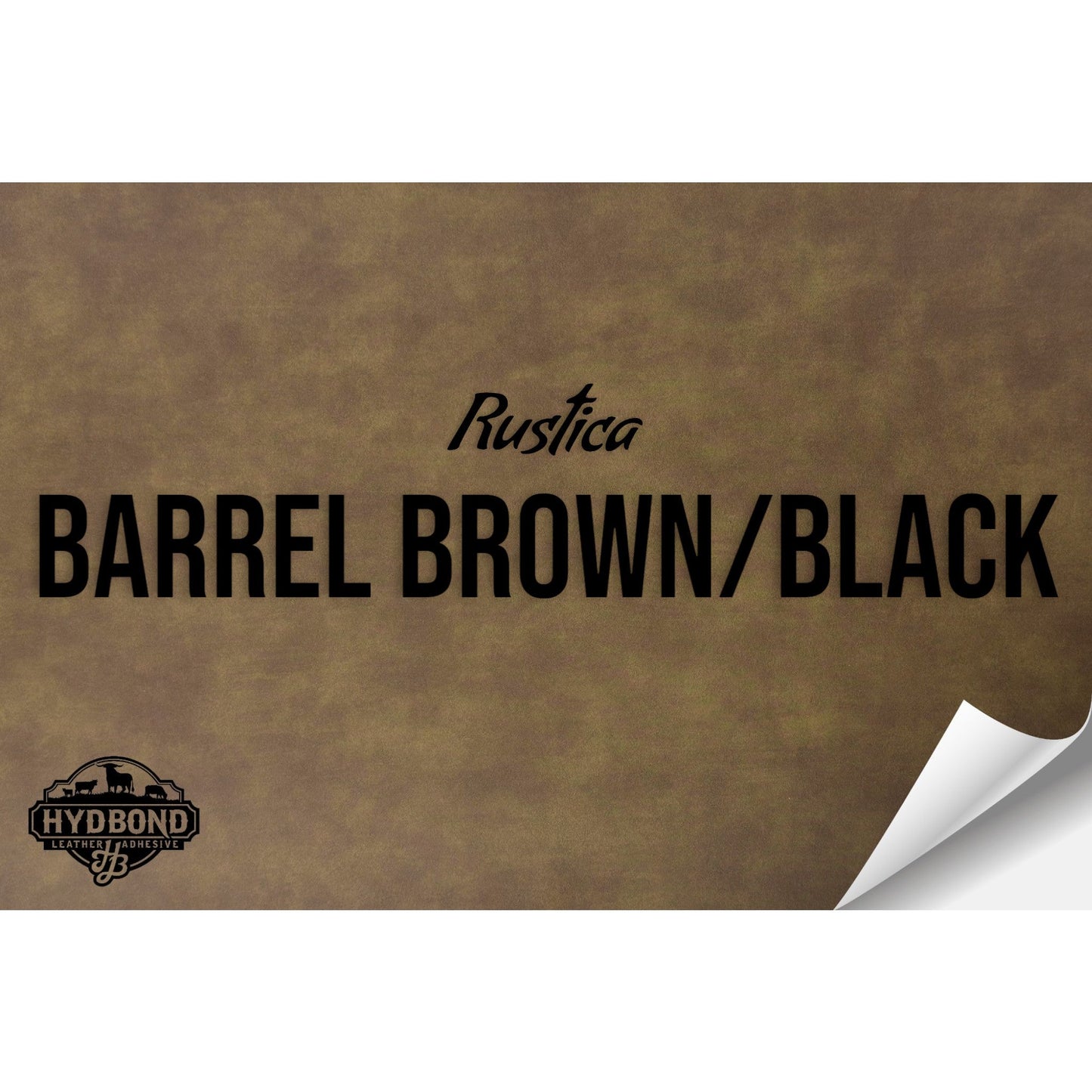 RUSTICA BARREL BROWN/BLACK HYDBOND VELCRO®-BACKED LEATHERETTE SHEET (12"x24") ULTRAHYD®