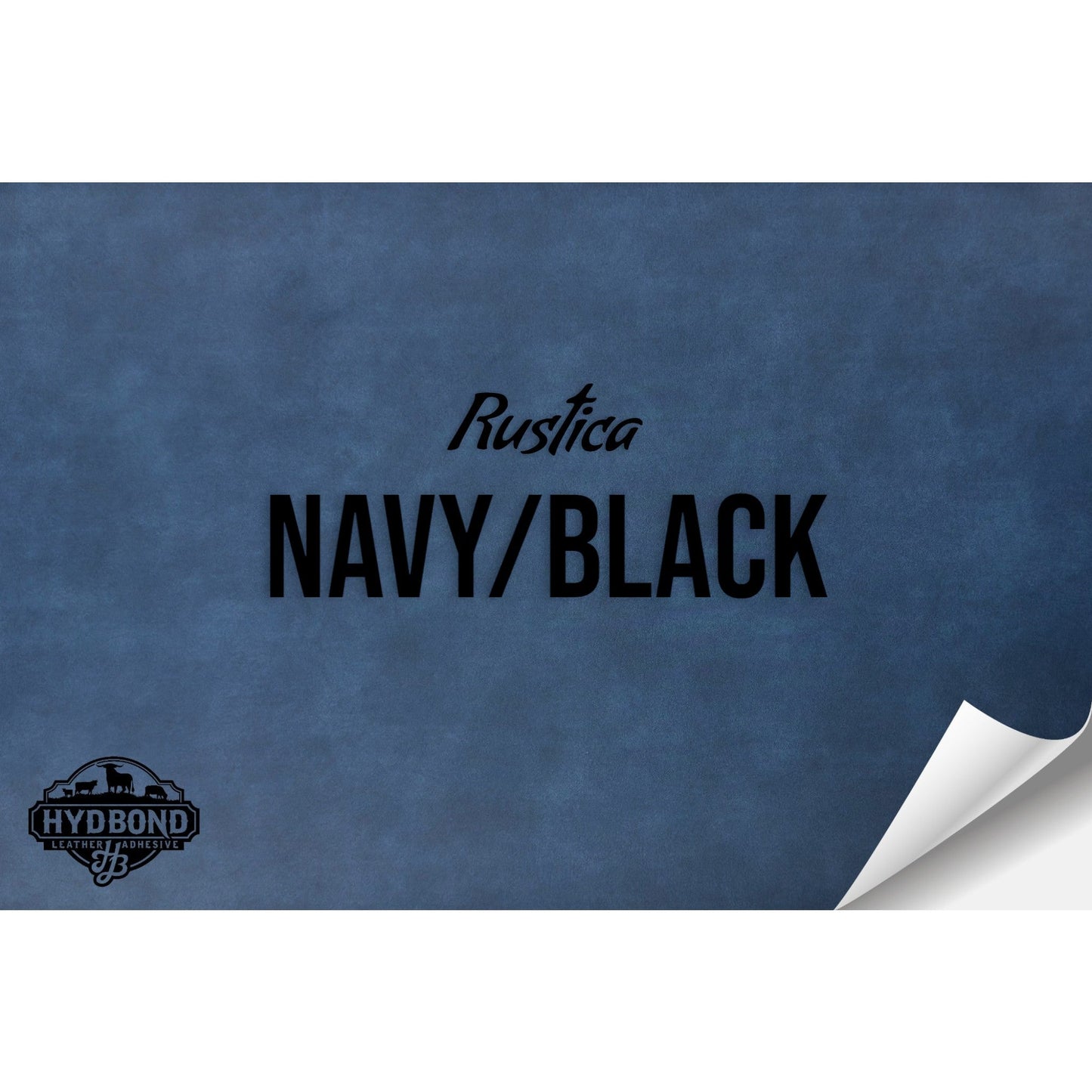 RUSTICA NAVY/BLACK HYDBOND VELCRO®-BACKED LEATHERETTE SHEET (12"x24") ULTRAHYD®