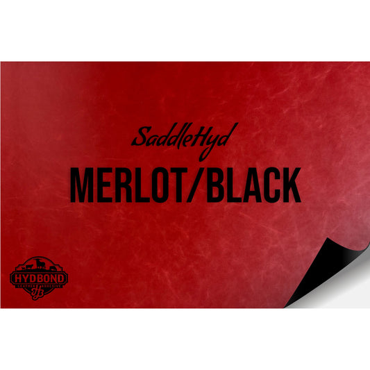 SADDLEHYD MERLOT/BLACK HYDBOND MAGNETIC-BACKED LEATHERETTE SHEET (12"x24") ULTRAHYD®