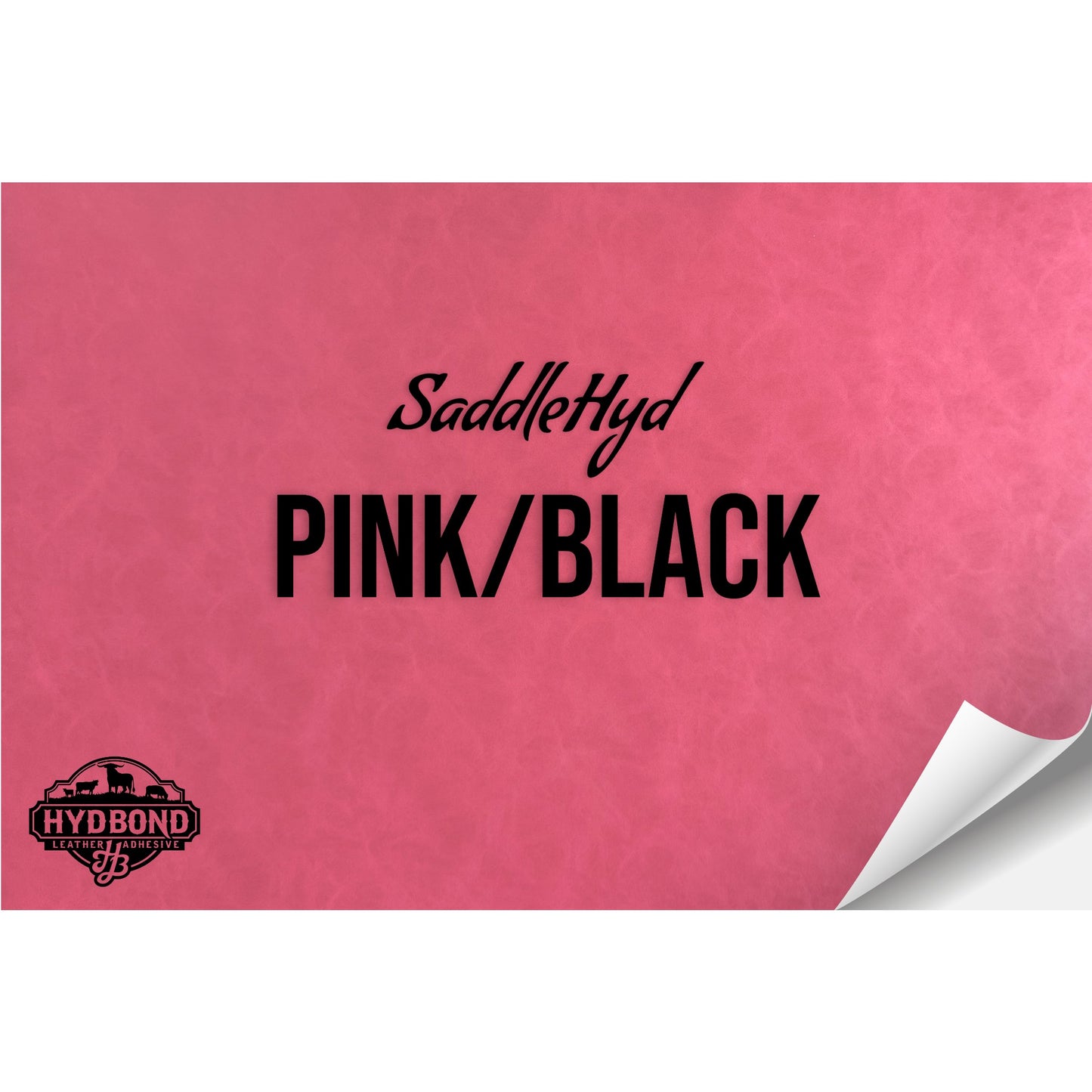 SADDLEHYD PINK/BLACK WITH ADHESIVE HYDBOND LEATHERETTE SHEET (12"x24") ULTRAHYD®