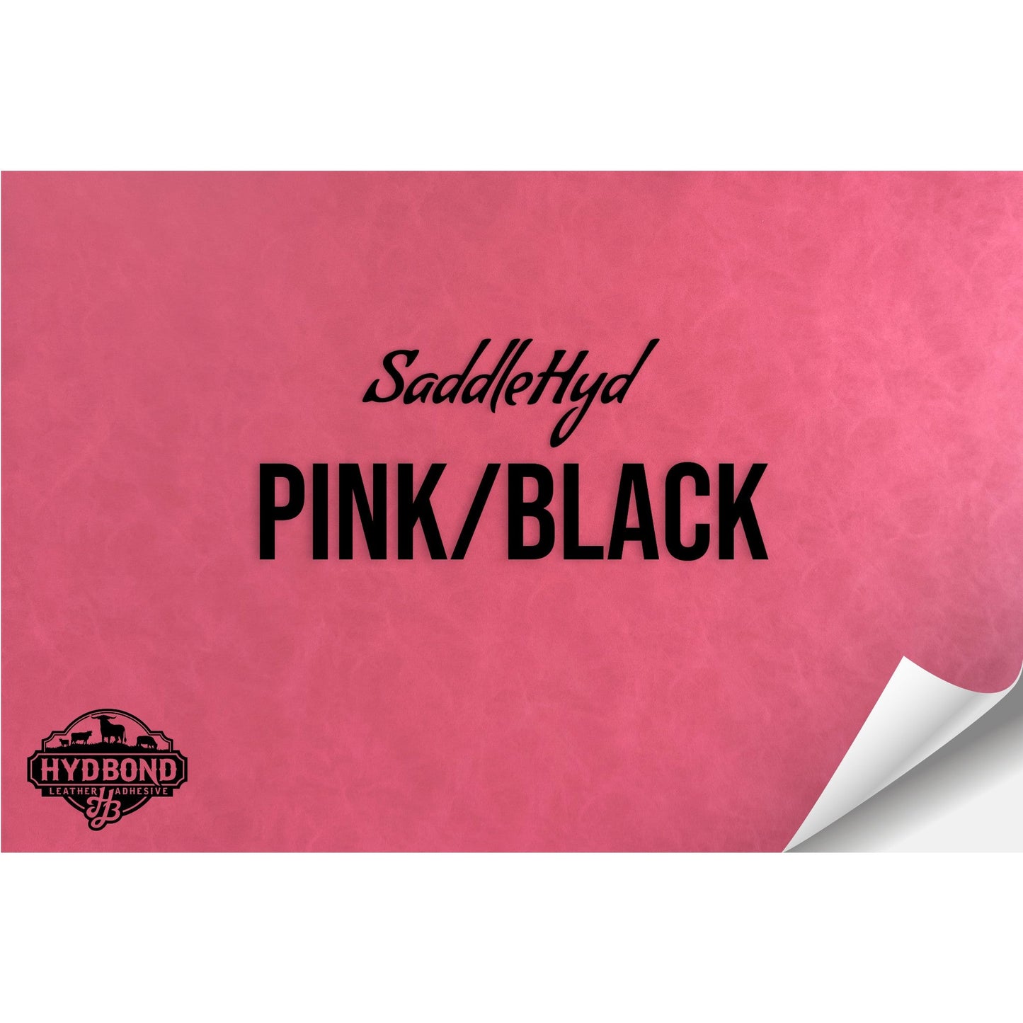 SADDLEHYD PINK/BLACK WITH PRESS & STICK ADHESIVE HYDBOND LEATHERETTE SHEET (12"x24") ULTRAHYD®