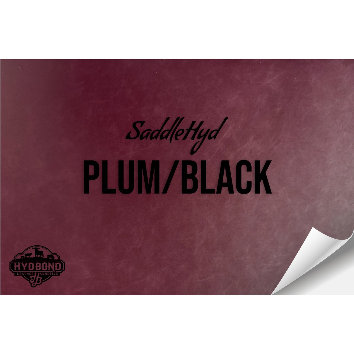 SADDLEHYD PLUM/BLACK WITH ADHESIVE HYDBOND LEATHERETTE SHEET (12"x24") ULTRAHYD®