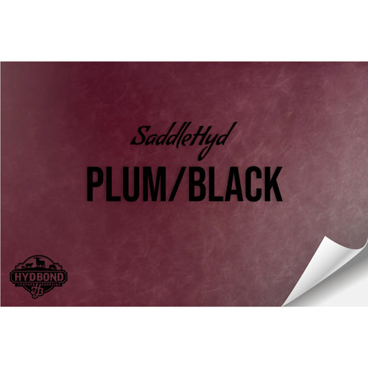 SADDLEHYD PLUM/BLACK WITH ADHESIVE HYDBOND LEATHERETTE SHEET (12"x24") ULTRAHYD®