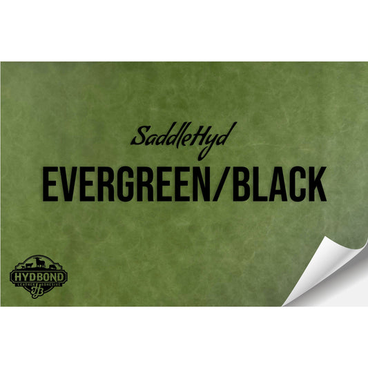 SADDLEHYD EVERGREEN/BLACK WITH PRESS & STICK ADHESIVE HYDBOND LEATHERETTE SHEET (12"x24") ULTRAHYD®