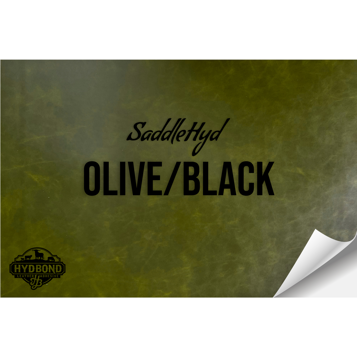 SADDLEHYD OLIVE/BLACK WITH ADHESIVE HYDBOND LEATHERETTE SHEET (12"x24") ULTRAHYD®