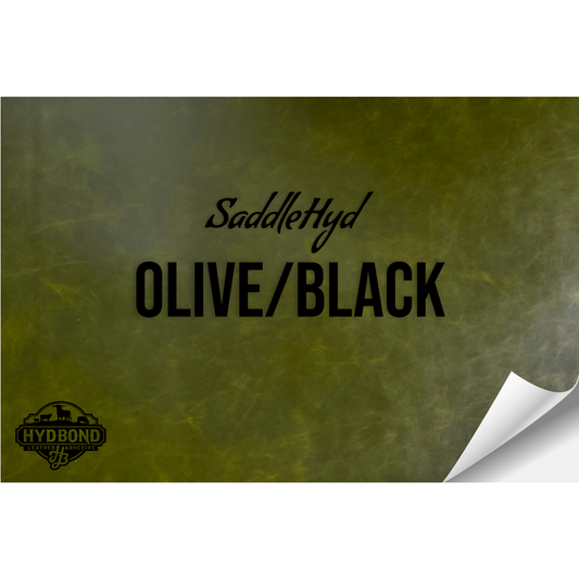 SADDLEHYD OLIVE/BLACK WITH ADHESIVE HYDBOND LEATHERETTE SHEET (12"x24") ULTRAHYD®