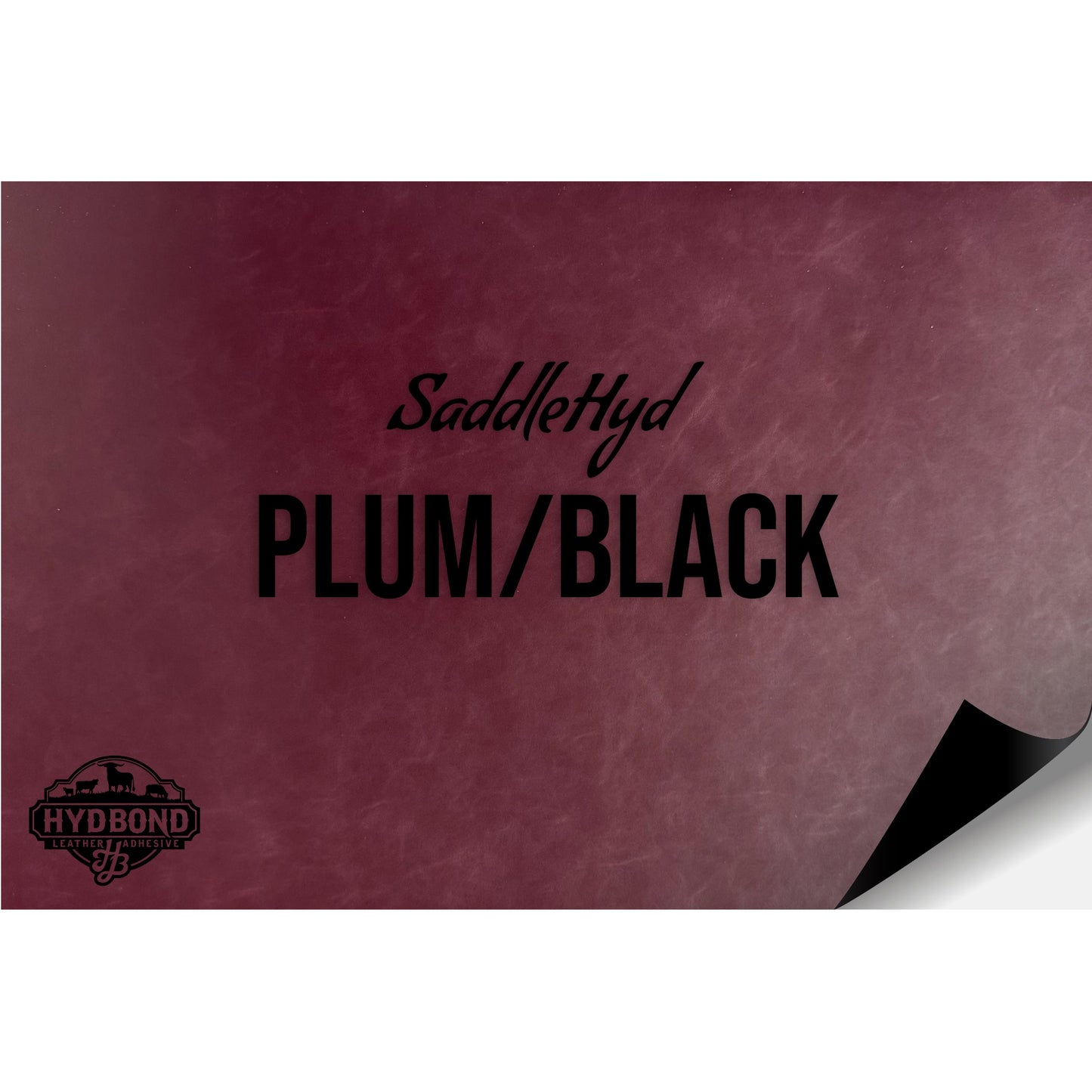 SADDLEHYD PLUM/BLACK HYDBOND MAGNETIC-BACKED LEATHERETTE SHEET (12"x24") ULTRAHYD®