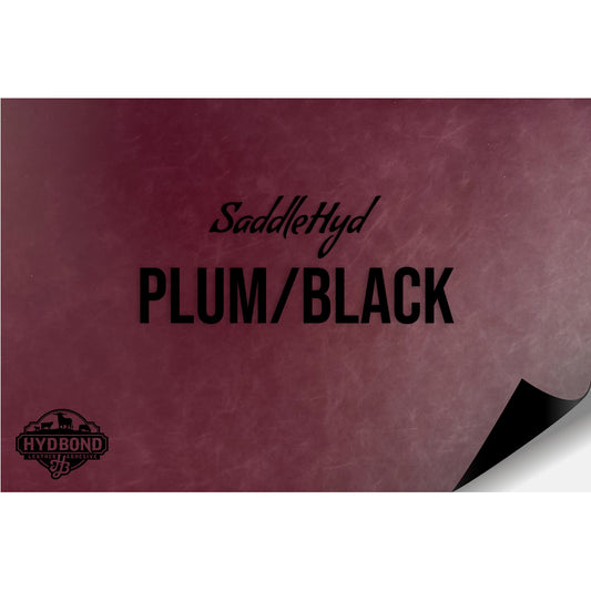 SADDLEHYD PLUM/BLACK HYDBOND MAGNETIC-BACKED LEATHERETTE SHEET (12"x24") ULTRAHYD®