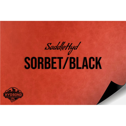 SADDLEHYD SORBET/BLACK HYDBOND MAGNETIC-BACKED LEATHERETTE SHEET (12"x24") ULTRAHYD®