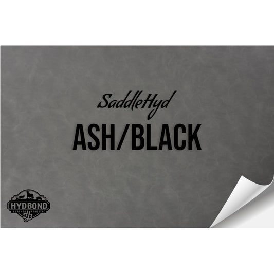 SADDLEHYD ASH/BLACK WITH PRESS & STICK ADHESIVE HYDBOND LEATHERETTE SHEET (12"x24") STANDARD