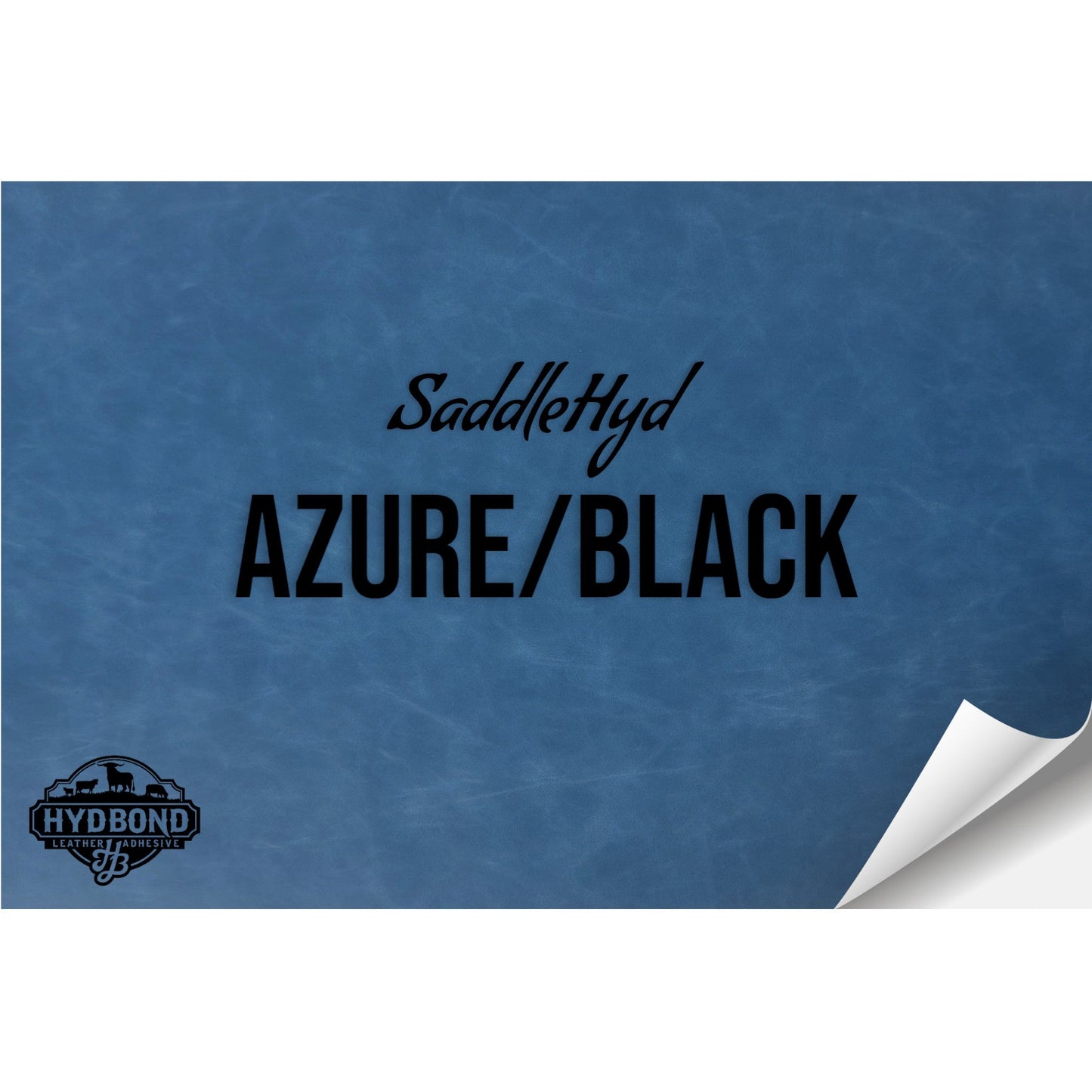 SADDLEHYD AZURE/BLACK WITH PRESS & STICK ADHESIVE HYDBOND LEATHERETTE SHEET (12"x24") ULTRAHYD®