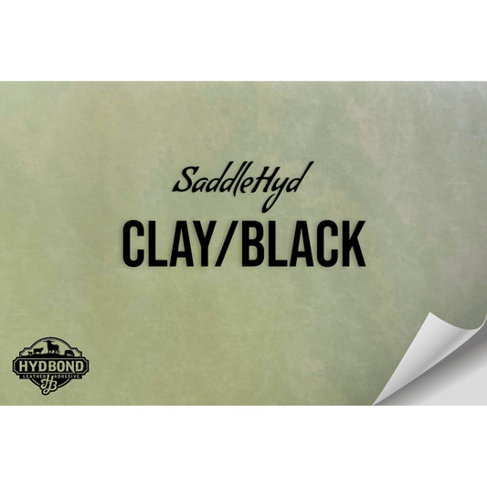 SADDLEHYD CLAY/BLACK WITH PRESS & STICK ADHESIVE HYDBOND LEATHERETTE SHEET (12"x24") ULTRAHYD®