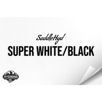 SADDLEHYD SUPER WHITE/BLACK WITH ADHESIVE HYDBOND LEATHERETTE SHEET (12"x24") ULTRAHYD®