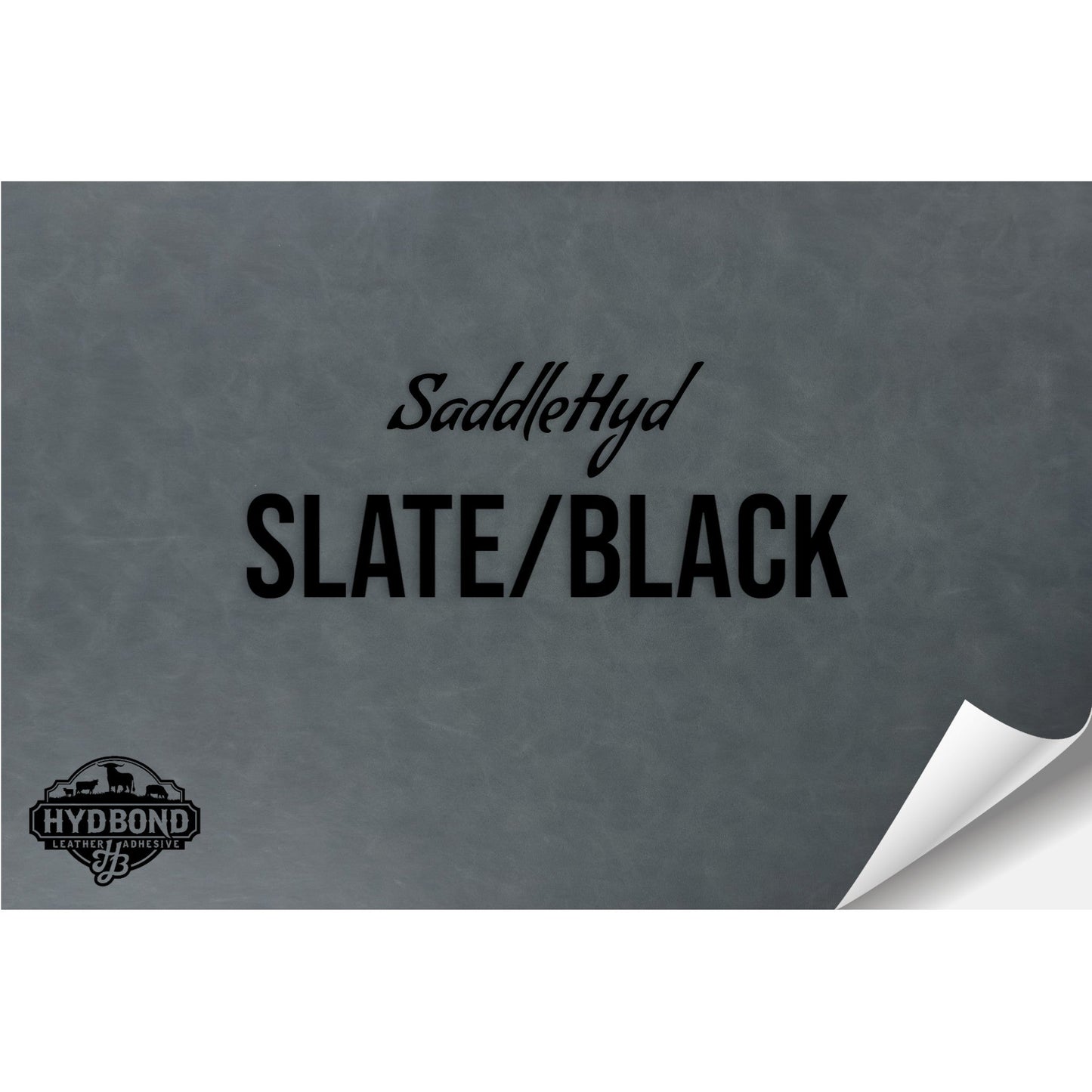 SADDLEHYD SLATE/BLACK WITH PRESS & STICK ADHESIVE HYDBOND LEATHERETTE SHEET (12"x24") STANDARD