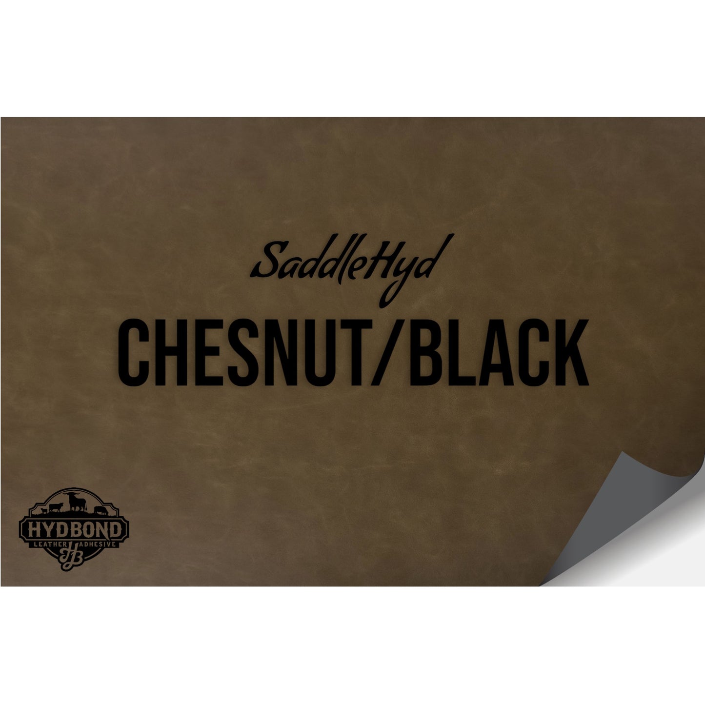 NO ADHESIVE SADDLEHYD CHESNUT/BLACK LEATHERETTE SHEET (12"x24")