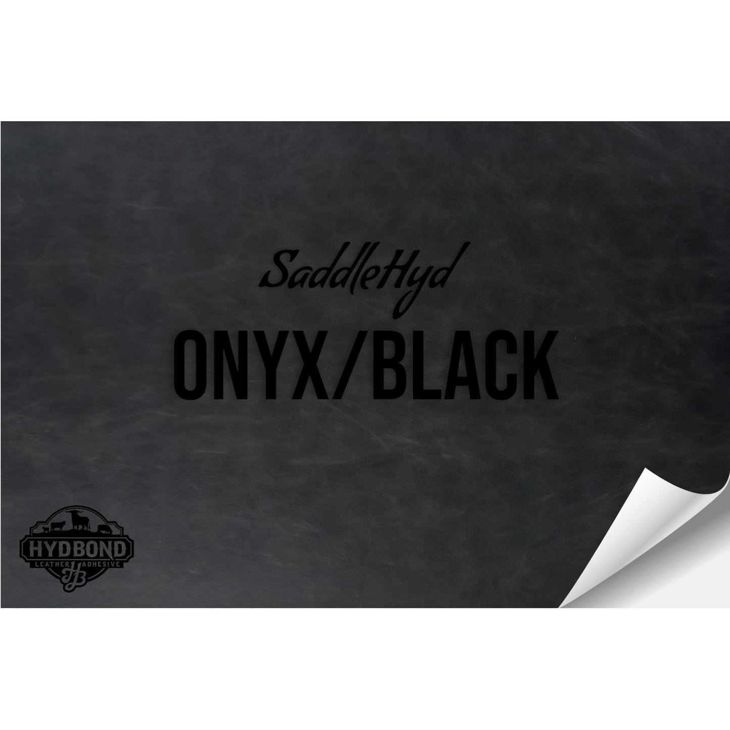 SADDLEHYD ONYX/BLACK HYDBOND VELCRO®-BACKED LEATHERETTE SHEET (12"x24") ULTRAHYD®