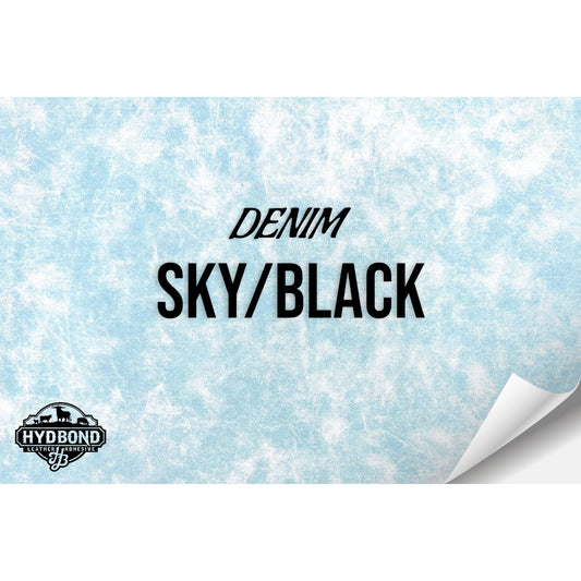 SKY DENIM/BLACK WITH PRESS & STICK ADHESIVE HYDBOND LEATHERETTE SHEET (12"x24") ULTRAHYD®