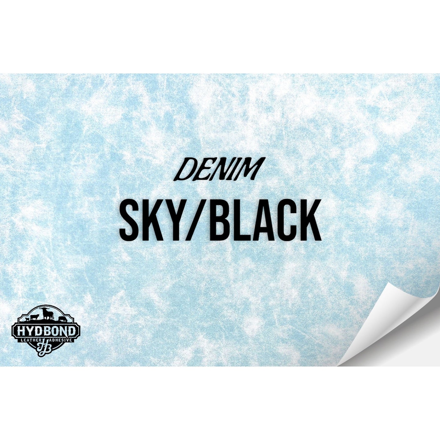SKY DENIM/BLACK HYDBOND VELCRO®-BACKED LEATHERETTE SHEET (12"x24") ULTRAHYD®