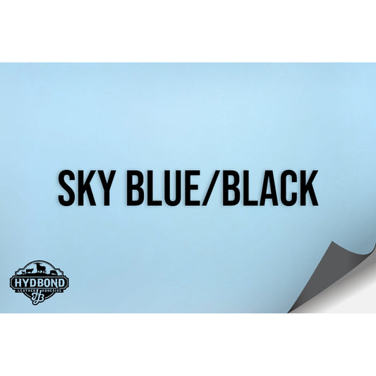 NO ADHESIVE SKY BLUE/BLACK LEATHERETTE SHEET (12"x24")