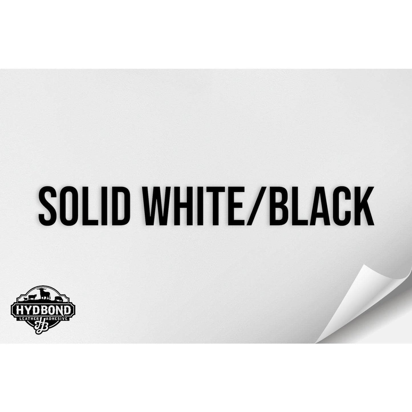 SOLID WHITE/BLACK WITH PRESS & STICK ADHESIVE HYDBOND LEATHERETTE SHEET (12"x24") STANDARD