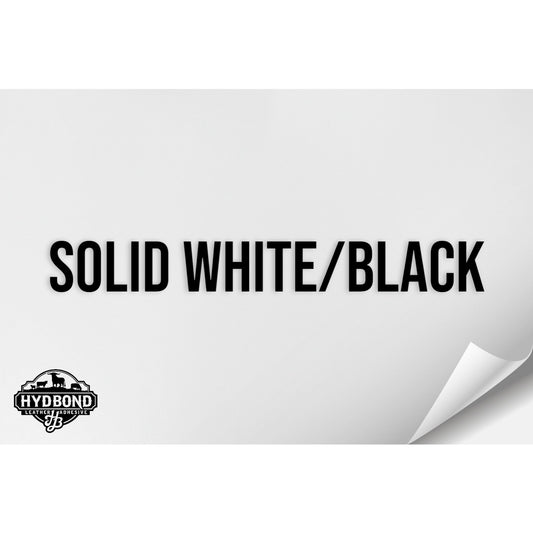 SOLID WHITE/BLACK WITH PRESS & STICK ADHESIVE HYDBOND LEATHERETTE SHEET (12"x24") STANDARD