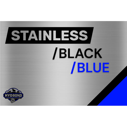HYDBOND STAINLESS/BLACK/BLUE ACRYLIC ADHESIVE® BACKED PANEL