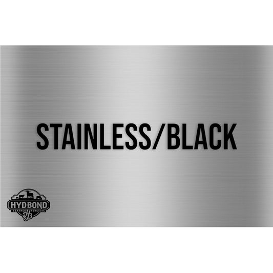HYDBOND 12"x24"x1/16" BRUSHED STAINLESS/BLACK ACRYLIC VELCRO® BACKED PANEL