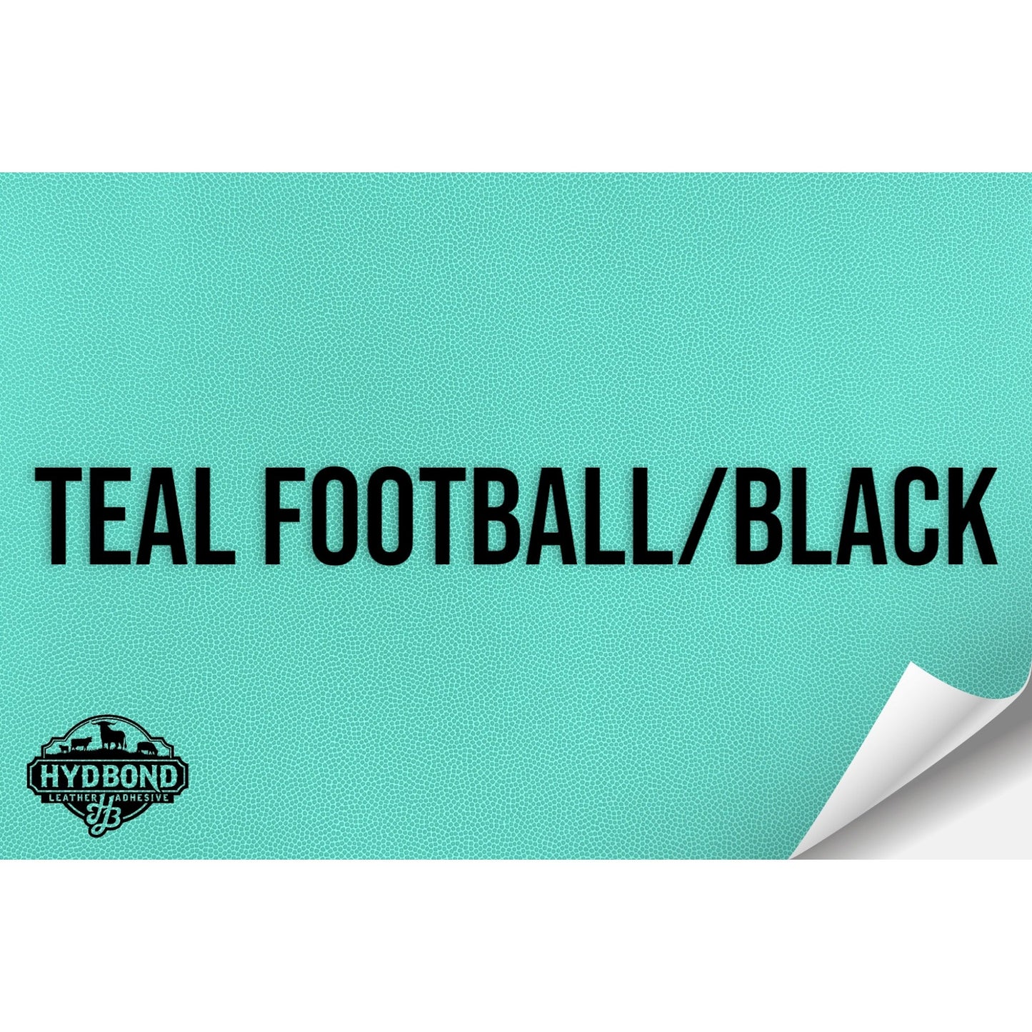 TEAL FOOTBALL/BLACK HYDBOND VELCRO®-BACKED LEATHERETTE SHEET (12"x24") ULTRAHYD®