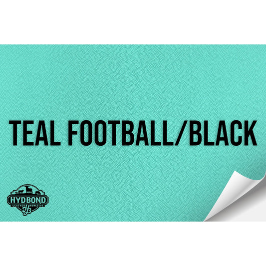 TEAL FOOTBALL/BLACK HYDBOND VELCRO®-BACKED LEATHERETTE SHEET (12"x24") ULTRAHYD®