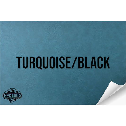NO ADHESIVE TURQUOISE/BLACK HYDBOND LEATHERETTE SHEET (12"x24")