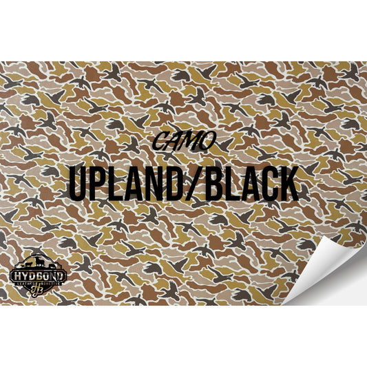 UPLAND CAMO/BLACK WITH ADHESIVE HYDBOND LEATHERETTE SHEET (12"x24") ULTRAHYD®