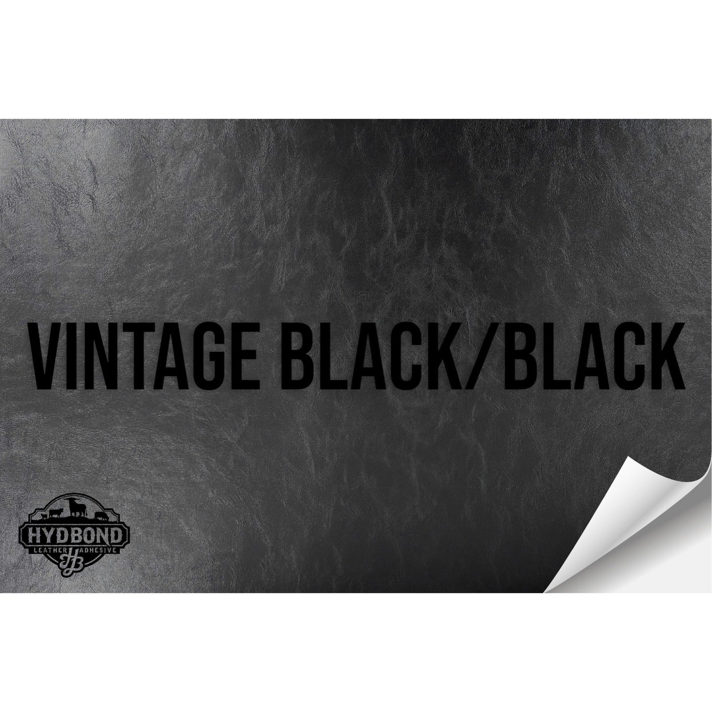 VINTAGE BLACK/BLACK HYDBOND MAGNETIC-BACKED LEATHERETTE SHEET (12"x24") ULTRAHYD®
