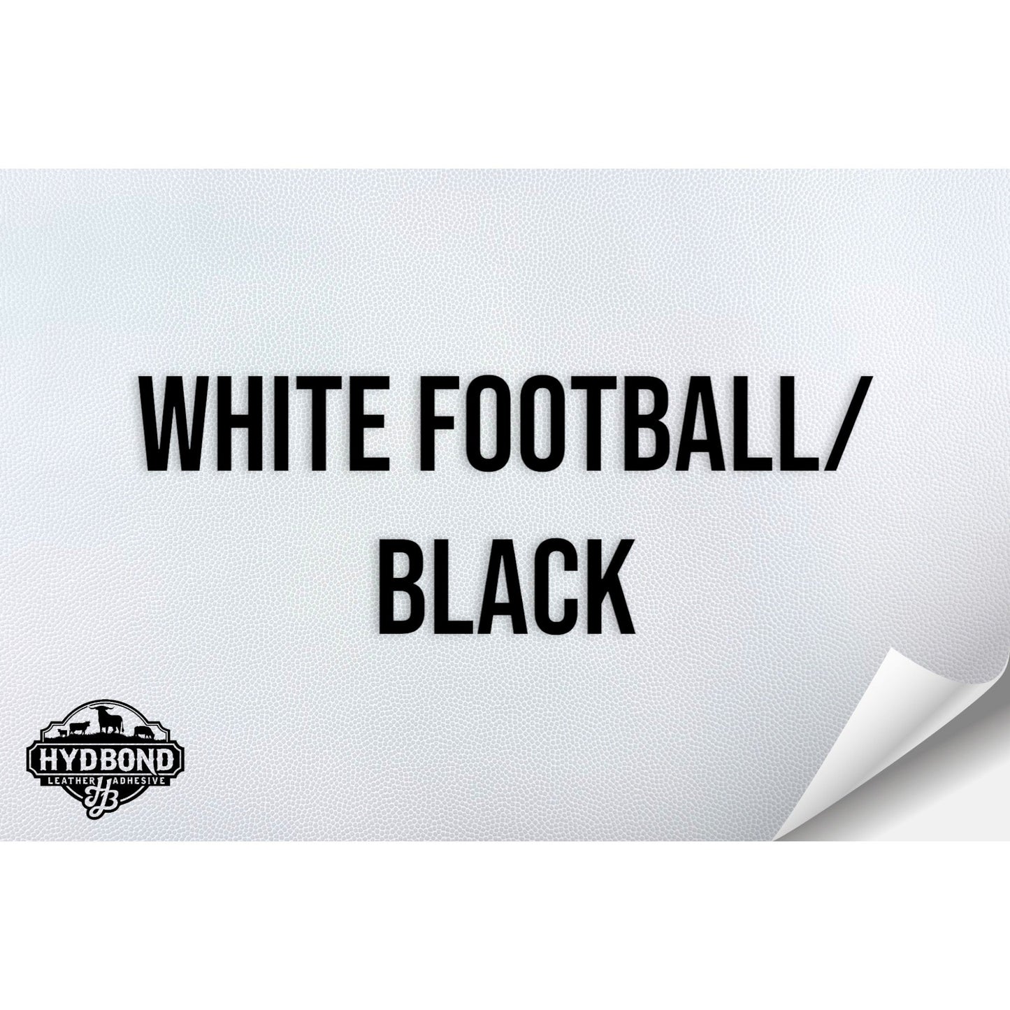 WHITE FOOTBALL/BLACK WITH PRESS & STICK ADHESIVE HYDBOND LEATHERETTE SHEET (12"x24") ULTRAHYD®