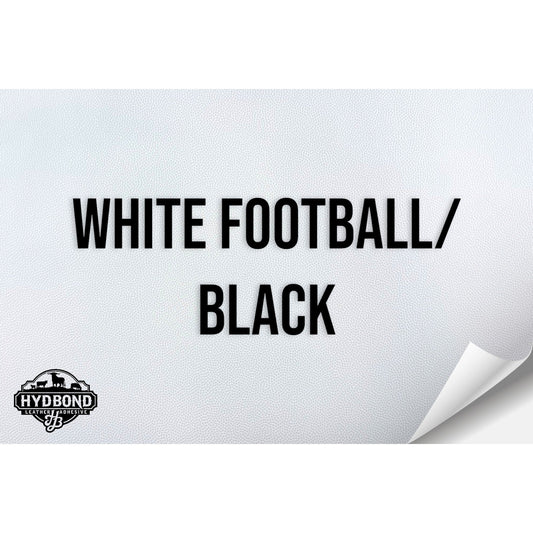 WHITE FOOTBALL/BLACK WITH PRESS & STICK ADHESIVE HYDBOND LEATHERETTE SHEET (12"x24") ULTRAHYD®